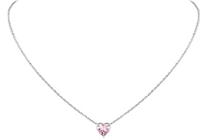 Suplight Collana Donna Argento 925 con Pietra di Nascita 12 Mesi Collana Donna Punto Luce Cuore Ciondolo Cuore Pietra Portafortunna Zirconia Cubica Confezione Regalo