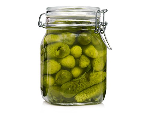 Bormioli Fido Gläser mit Bügelverschluss 6 teilig | Füllmenge 1 L | Luftdichte Konservierung durch den Gummiring sowie den Drahtbügelverschluss - 2