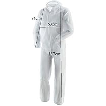 Camice Protettivo Monouso In TNT - Idrorepellente, Con Cerniera E Cappuccio, Made In Italy - Foto 2