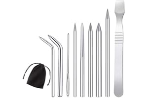 Namvo 9 Pack Stainless Steel Paracord Needle with Cloth Bag for DIY Craft Bracelets Stitching Weaving Laces Strings