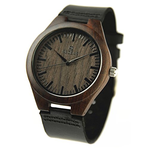 Herren Casual Holz Bambus-Uhren Armbanduhr von Redear und Leder natur der Rindsleder Gurt Japanisches Quarz Herren Casual Holz Bambus-Uhren Armbanduhr von Redear und Leder natur der Rindsleder Gurt Japanisches Quarz
