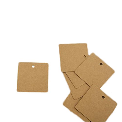 Leisial 100pcs Kraft Etiquetas de Regalo Tarjetas Decorativas Etiqueta