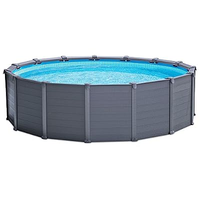 Intex Piscine hors-sol autoportante tubulaire Graphite INTEX, Diam.4.78 x H.1.24 m