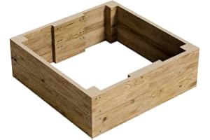 GRO GARDEN PRODUCTS Conka Garden - Wooden Raised Bed Kit - Large Garden Planters for Vegetables, Herbs, Flowers – Start Growing Plants Earlier & Better - Durable & Resistant FSC Treated Timber 30cm H, 90cm x 90cm