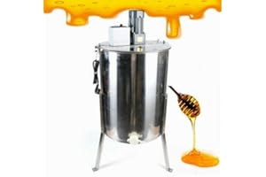 ESTABETER 4-Frame Elektrische Honig Extraktor Honigschleuder mit Glasabdeckung Imker und Bienenzüchter Zubehör Hobbyimker 26 x 42 cm Trommelhöhe: 61 cm, mit Füßen: 81 cm | Edelstahl |