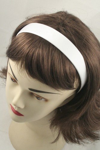 aliceband – weiß einfach 2.5cm breit Satin Haarband Haarreif - 3