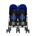 Obaby Apollo Twin Stroller with Black Footmuffs (Blue/Black/Grey)
