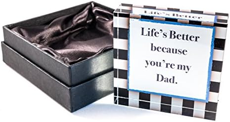 Life's Better Because You're My Dad - Hand Cut, Beveled, Polished Glass Paperweight Great for Father's Day or Birthday (Dad)