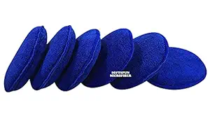 SOFTSPUN Microfiber Reusable Round Polishing Pad, 6 pieces set, (Blue)