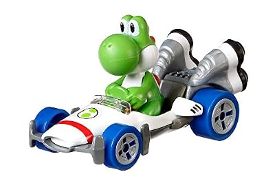 Hot Wheels Mario Kart mini-véhicule Yoshi B-Dasher à l'échelle 1:64, inspiré par les personnages et voitures du jeu, jouet pour enfant, GBG29