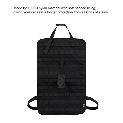 OneTigris Molle Rückenlehnenschutz taktischer Auto Rücksitz-Organizer (Schwarz) - 3