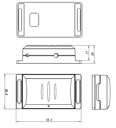 Funk-Fensterkontaktschalter DFM-1000 mit Magnetsensor für Funk-Empfänger von DIW, Intertechno und baugleiche. Externer Kontakt für UND-/ODER-Schaltung anschließbar. Für Dunstabzugshauben Abluftsteuerung - 4
