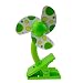 Produktbild H-ONG Clip On Fan Baby Stroller Mini Fan with USB Portable Table Fan Crib Car Seat Handheld Small Fan Desk Fan Home Travel Office Fans Powered by Battery USB (Green)