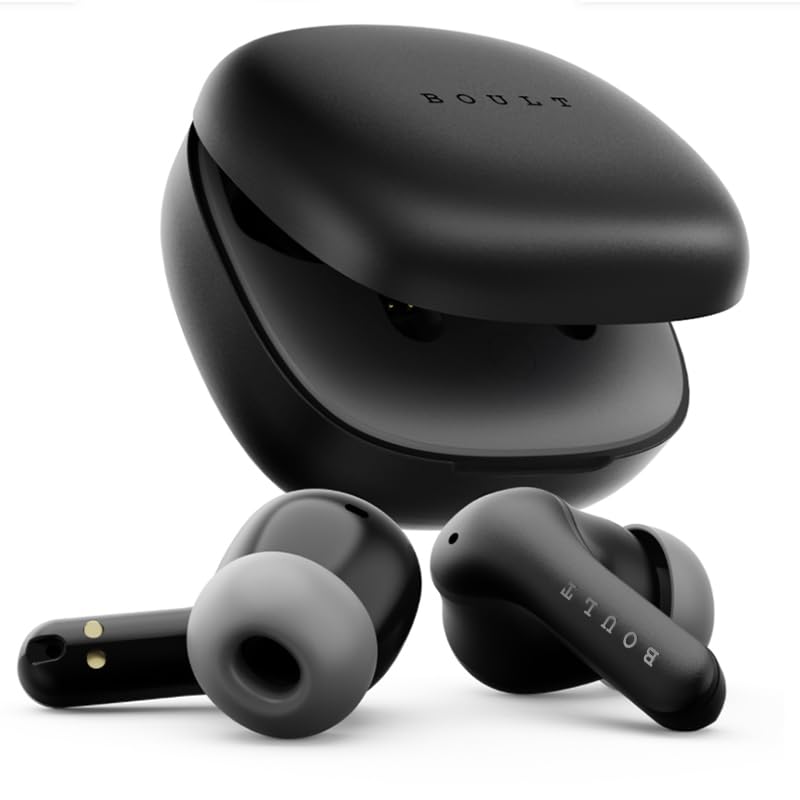 Boult K10 Truly Wireless Bluetooth In Ear Earbuds with 50H Playtime, 4 Mic Clear Calling, 45ms Low Latency, 10mm Drivers, Tou