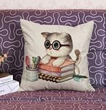 G N E* Squirrel Cotton Square Decorative Throw Pillow Case Two Sides 18x18Inch Comfortable Various Patterns