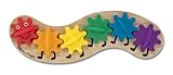 Melissa & Doug Rainbow Caterpillar Gear Toy With 6 Interchangeable Gears