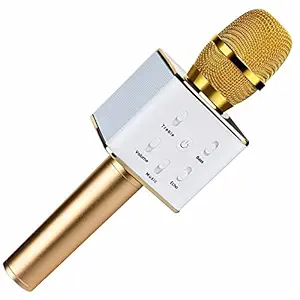 Exxelo Universal Wireless Bluetooth Q7 Karaoke Handheld Microphone With Bluetooth Speaker For All Smartphones