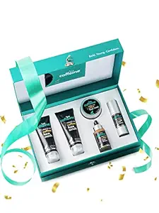 Valentines Exclusive: mCaffeine Coffee Look Gift Set | Facial Kit with Face Wash, Scrub, Mask, Serum & Under Eye Cream for a Pampering Skin Day | For Women and Men