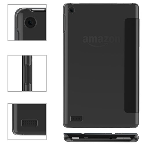 MoKo Hülle für All-New Amazon Fire 7 Tablet (7 Zoll – 7. Generation, 2017 Modell) – Ultra Slim Lightweight Schutzhülle Smart Cover Case mit Auto Sleep/Wake up Funktion, Standfunktion für das neue Fire 7 2017, Schwarz - 5