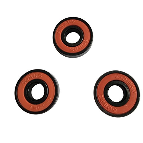 FALAIDUO 3PCS 608 Hybrid Ball Bearings For Tri-Spinner Hand Spinner EDC Fidget Toy (3 PCS, Orange)