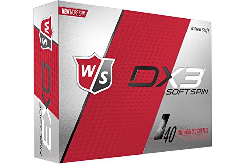 Wilson Staff Herren Golfbälle, 12er Pack, Fortgeschrittene Spieler, 40er Kompression, Dx3 Soft SPIN, weiß, WGWP40700