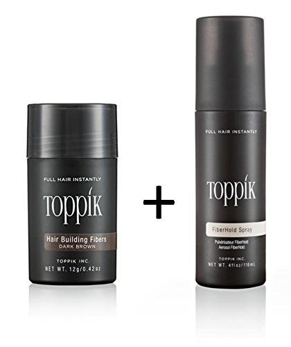 TOPPIK SET 12 g. Haarfasern + Fixier Spray 118ml. Haarverdichtung Streuhaar, Farbton:Schwarz (Black)