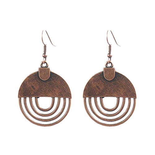 Busirde Femmes Filles Creuse Ronde Dangle Boucle d'oreille Boucle d'oreille géométrique Pendentif Cercle Creux Eardrop Vintage Style Ethnique Stud Oreille Cadeau Bijoux