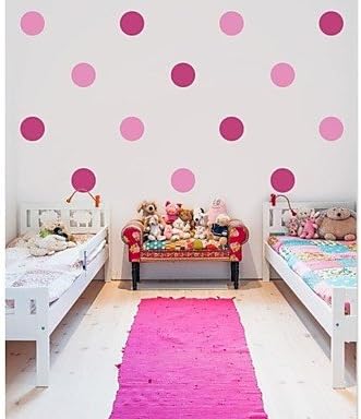 Polka Dot Home decoration Wall Sticker Wall Decal, 18 Dots Per Set , Blushing Pink