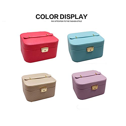 Preisvergleich Produktbild Schmuckkästchen Koffer und Aufbewahrung Doppelte Schmuckschatulle für Paty Geschenk Schmuckschatulle mit Schloss Ohrringe Ohrringe Schmuck Schmuck Make-up Aufbewahrungsbox Geeignet für Züge, Hotels, R