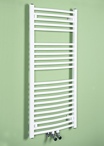 Preisvergleich Produktbild Handtuchheizkörper Badheizkorper 1186x500mm Weiß gebogen