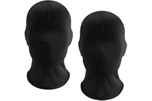 Yeesabella 2 PCS Halloween Black Full Face Mask Full Face Cover Spandex Mask Full Head Cover Mask Faceless Mask Morph Mask for Halloween Party Costume Adult