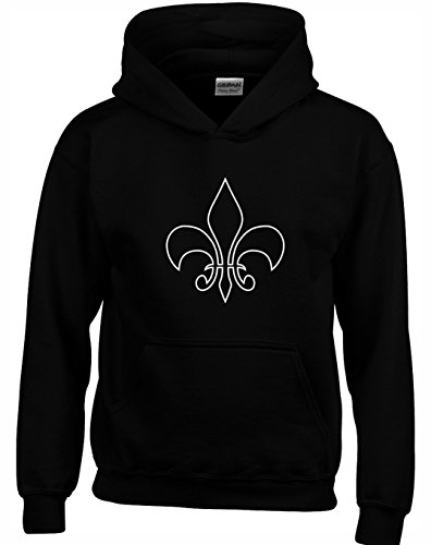 Crown Designs Fleur De Lis Nouveaute Sweats a Capuche Unisexe pour Hommes Femmes Et Adolescents - Noir/XX-Grand