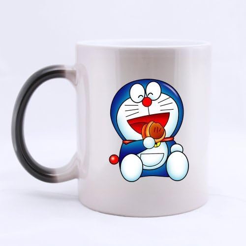 XOX-T Japan Anime Cartoon Cute Doraemon Eating Custom Morphing Coffee Mug Tea Cup 11 OZ Office Home Cup (Printed on Two Sides) Color-2