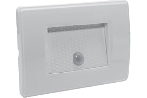PLANETITALY Faretto segnapassi LED 1.3W incasso parete muro scatola 503 basso consumo sensore movimento crepuscolare luci sicurezza passaggio 230V (Colore Bianco, 6000K)