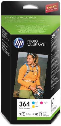 HP 364 Photo Value Pack mit Tintenpatrone und Fotopapier, 10 x 15cm, 85 Blatt