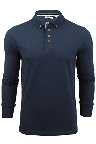 Xact - Polo - Básico - con Botones - Manga Larga - para Hombre Azul Ocean Blue X-Large