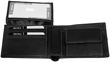 Wallet man LUCIANO POLLINI black in leather with flap and coin purse A3794