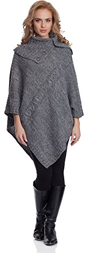 Merry Style Poncho Mujer 2V3T1 (GrisMezcla, One Size)