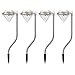 Produktbild TKOOFN® 4er-Set Solar LED Diamond Gartenbeleuchtung Solarleuchten Solarlampe Gartenlampe LED Solar Rasen Leuchte Außen Lampe LED Laterne - Energiesparend (Bunt)