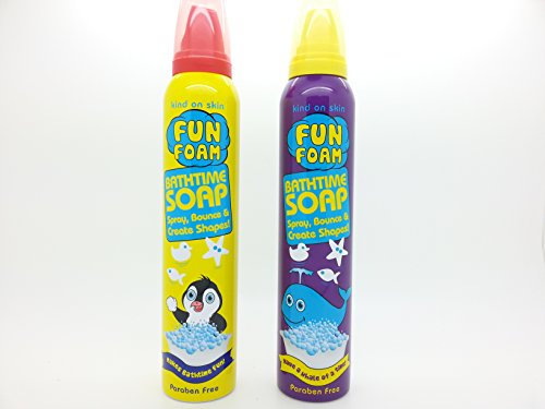 Pack of 2 Fun Foam Bath Time Soap Wash for Kids Penguin & Whale 225 ml Each