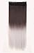 S-noilite Ombre One Piece Clip in Hair Extensions 25"(64cm) Dip Dye Straight Dark Brown to Silver Gray