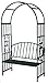 Produktbild Rosenbogen "Paris" mit praktischer Sitzbank, Rankhilfe, Pergola, für alle Rankpflanzen, Metall, Sitzbank