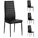 Produktbild Aingoo Küchenstühle 4er Set Esszimmerstuhl,Wohnzimmerstühle,Esszimmerstühl,Polsterstühle Hochlehner Aus TOP PU Kunstleder Metallgestell Schwarz 15.2 x 15.7 x40 inch