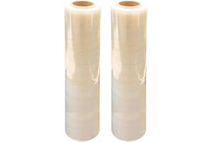 ST@LLION Rouleaux de film plastique transparent étirable pour emballage et palettes (largeur : 400 mm), Pack of 2, claire, 1