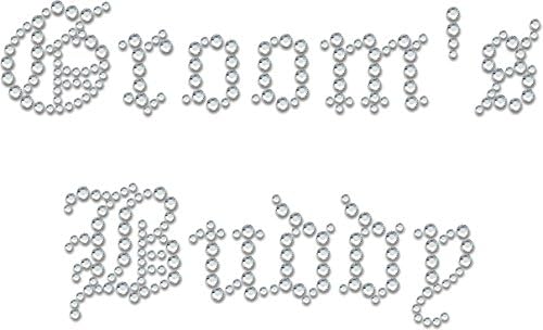 Diamante Diamonte Hotfix Wedding Transfer Rhinestone iron on Motif "Groom's Buddy" -St...