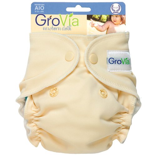GroVia Newborn All in One Cloth Nappy for baby in Cloud