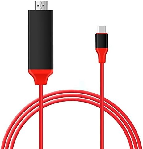 Type C to HDM Cable, Plug and Play 6.6FT (2.0M) USB 3.1 Type C Male to HDMI Male Adapter for 2016 MacBook Pro, 2017 MacBook, ChromeBook Pixel, Samsung Galaxy S8/ S8 Plus, LG G5/G6, etc (Red)