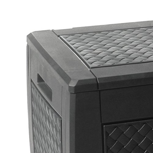 Oxid7® Kunststoff Auflagenbox in Rattan Optik – Maße (LxBxH): ca. 119x48x60cm – abschließbar – mit Rollen – 310 Liter (Design „Matuba“) - 3