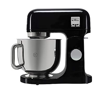 Kenwood kMix KMX75AB Robot de cuisine, 1000 W, Bol de 5 L avec poignée, comprend : crochet pétrisseur, fouet, mixeur K, acier inoxydable, 6 vitesses, noir et argent