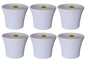 HINS 9 Inch Classic Pot Set of 6 For Indoor And Outdoor Gardening (White, 6) Gamla For Garden 12 Inch I 12 Inch Pots For Plants I Pots For Plants I Succulent Pot Empty I Plastic Tub For Gardening I Flower Pots For Garden Big Size 12 I Falawar Pot For Garden I Fiber Gamla I Plastic Pot I 12 Inch Pot I Flowwr Pot I Flowee Pots